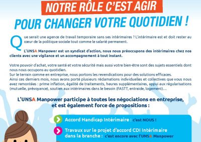 Salariés intérimaires, Salariés en CDI I, notre rôle, agir pour changer votre quotidien